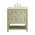 James Martin Vanities 30'' Single Vanity, Whitewashed Oak w/ 3 CM Eternal Marfil Quartz Top 330-V30-WWO-3EMR